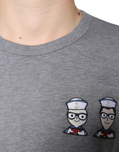 Dolce &amp; Gabbana grijs katoenen #DGFamily T-shirt met korte mouwen