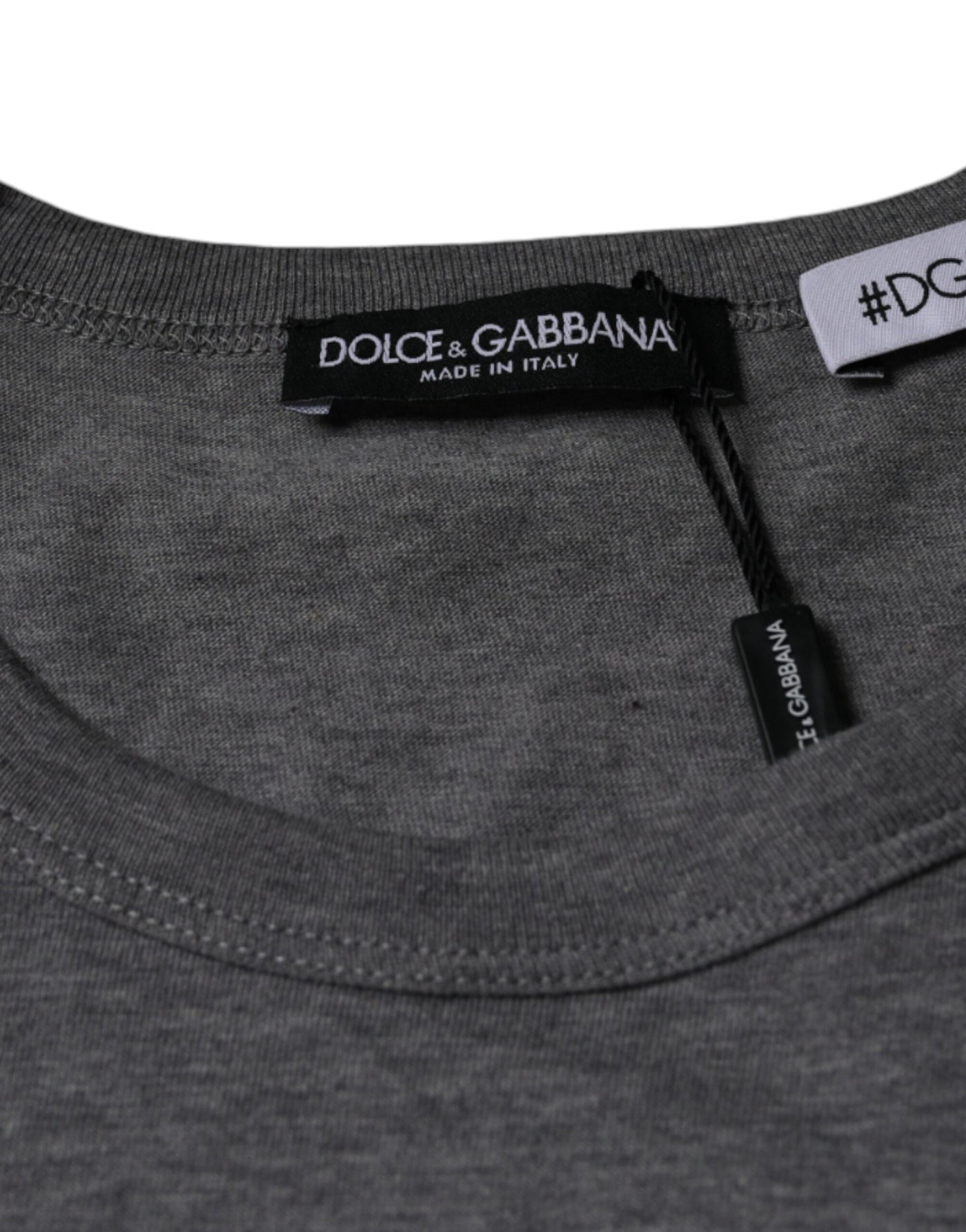 Dolce &amp; Gabbana grijs katoenen #DGFamily T-shirt met korte mouwen