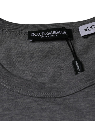 Dolce &amp; Gabbana grijs katoenen #DGFamily T-shirt met korte mouwen