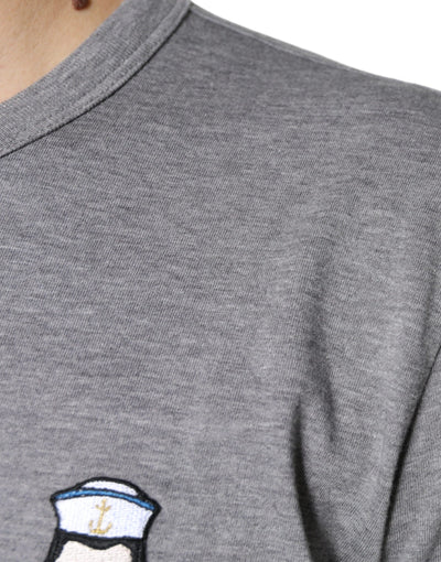 Dolce &amp; Gabbana grijs katoenen #DGFamily T-shirt met korte mouwen