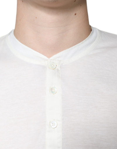 Dolce &amp; Gabbana Off White Katoenen T-shirt met Korte Mouwen