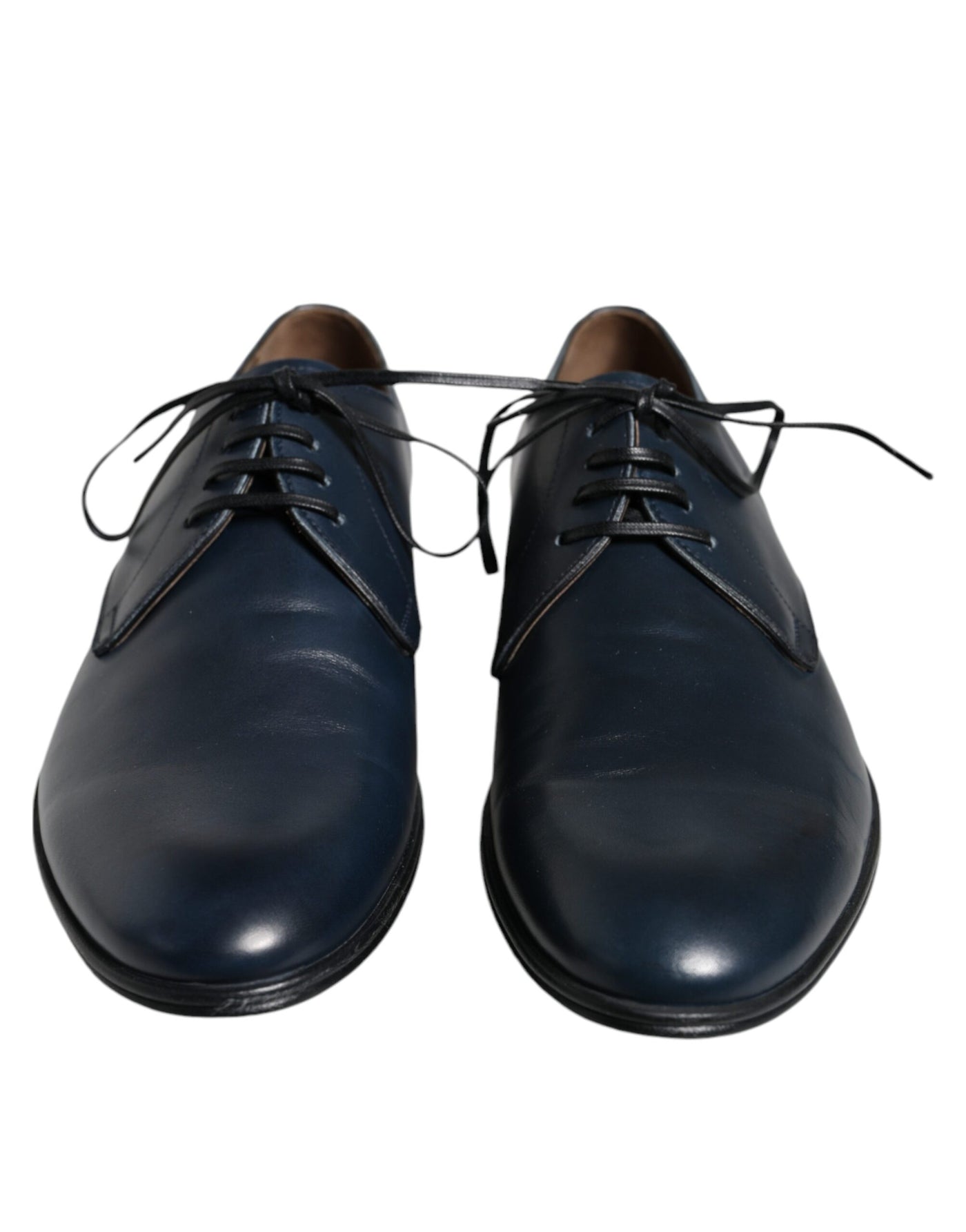 Dolce &amp; Gabbana marineblauwe leren derby-jurk formele schoenen