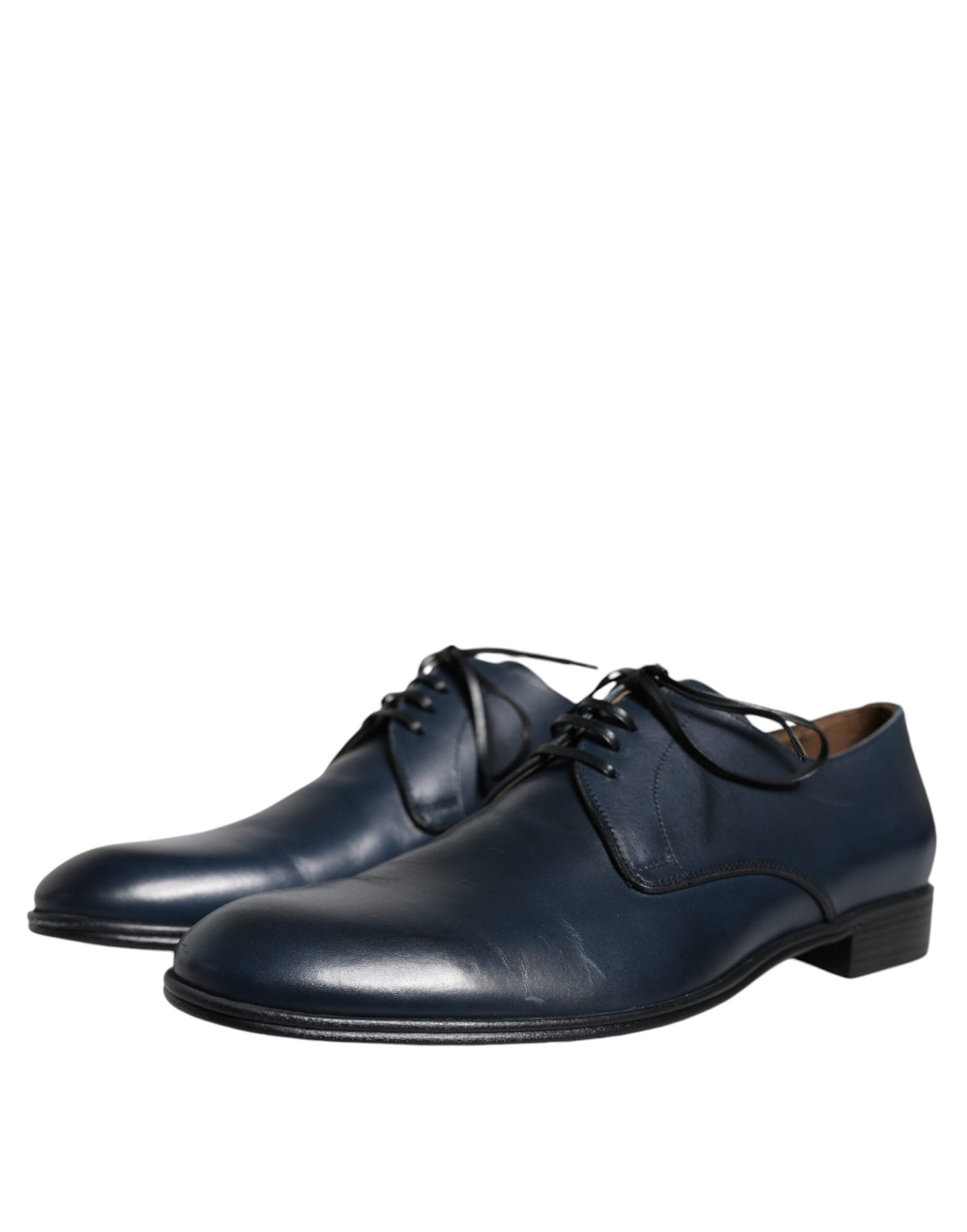 Dolce &amp; Gabbana marineblauwe leren derby-jurk formele schoenen