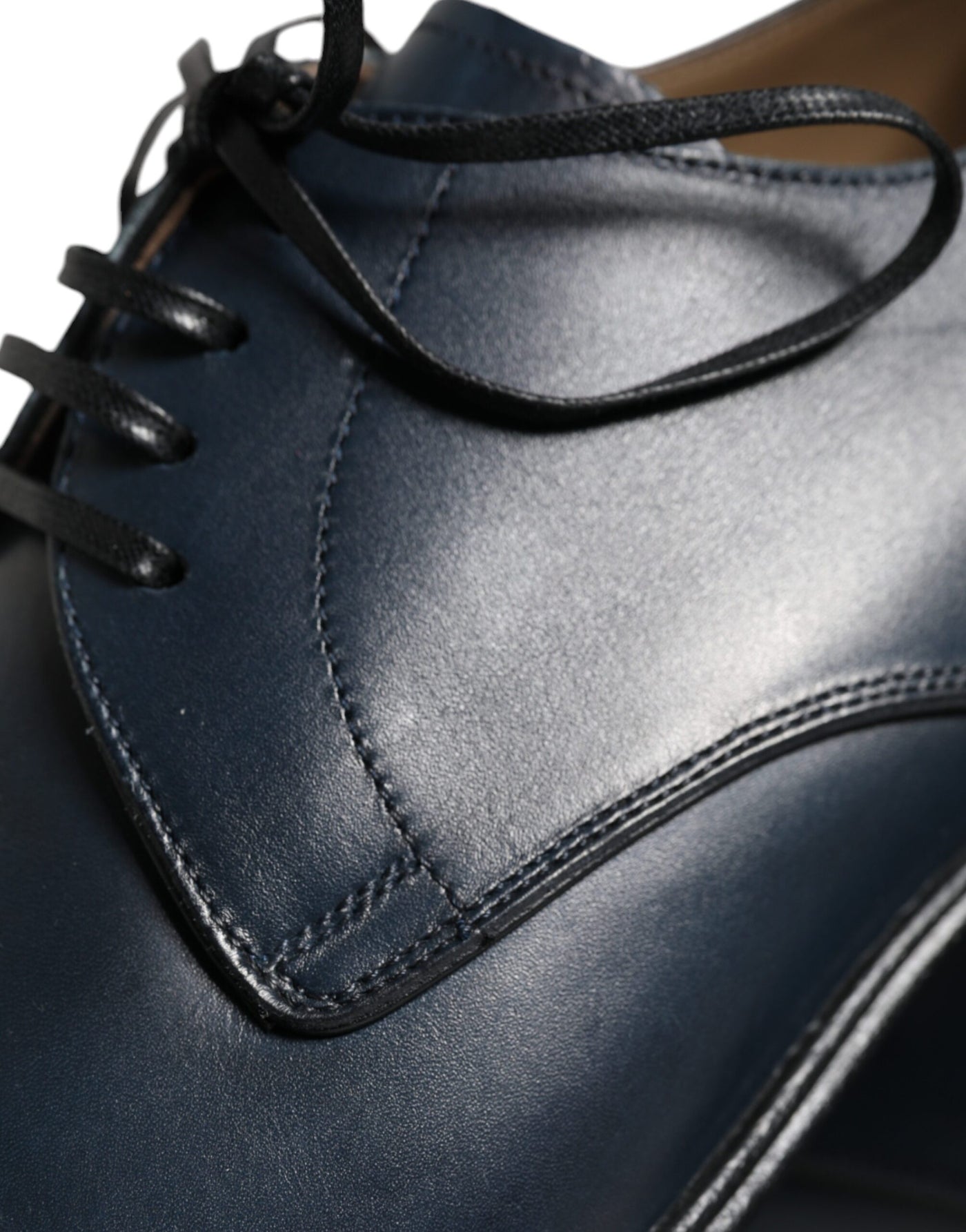 Dolce &amp; Gabbana marineblauwe leren derby-jurk formele schoenen