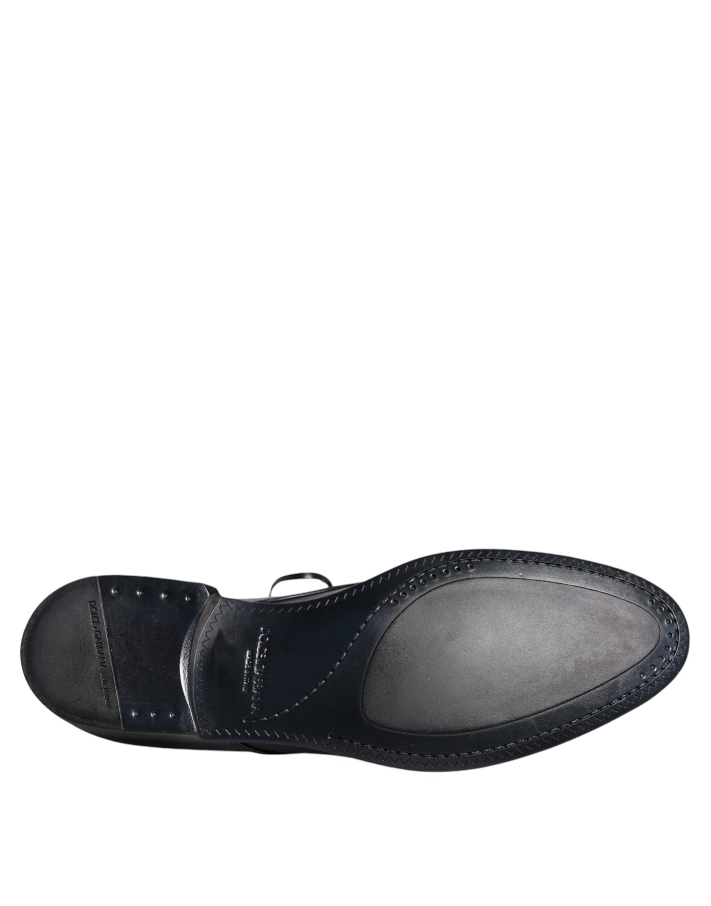 Dolce &amp; Gabbana marineblauwe leren derby-jurk formele schoenen