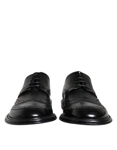 Dolce &amp; Gabbana Zwarte Leren Oxford Wingtip Formele Schoenen