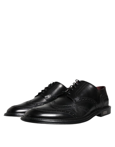 Dolce &amp; Gabbana Zwarte Leren Oxford Wingtip Formele Schoenen