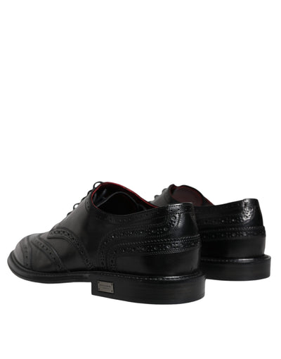 Dolce &amp; Gabbana Zwarte Leren Oxford Wingtip Formele Schoenen