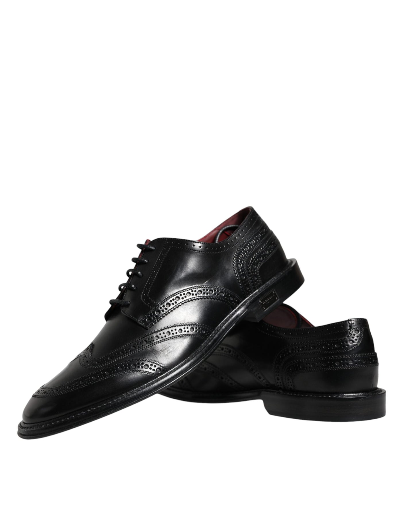 Dolce &amp; Gabbana Zwarte Leren Oxford Wingtip Formele Schoenen