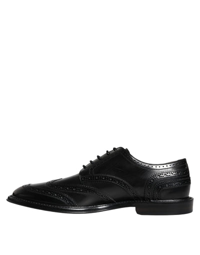 Dolce &amp; Gabbana Zwarte Leren Oxford Wingtip Formele Schoenen