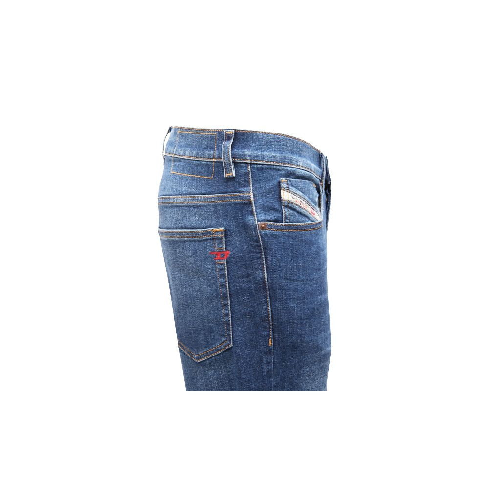 Dieselblauwe katoenen jeans en broek
