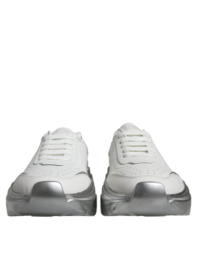 Dolce &amp; Gabbana Witte Zilveren Daymaster Lage Sneakers Schoenen