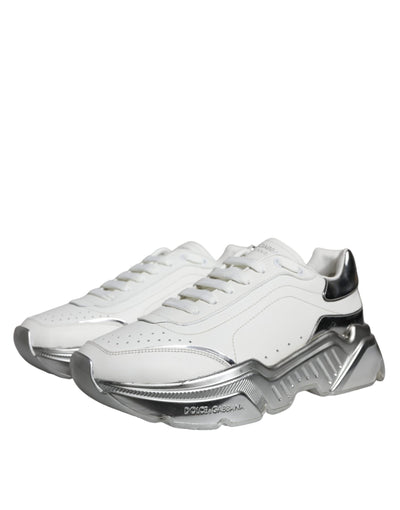 Dolce &amp; Gabbana Witte Zilveren Daymaster Lage Sneakers Schoenen