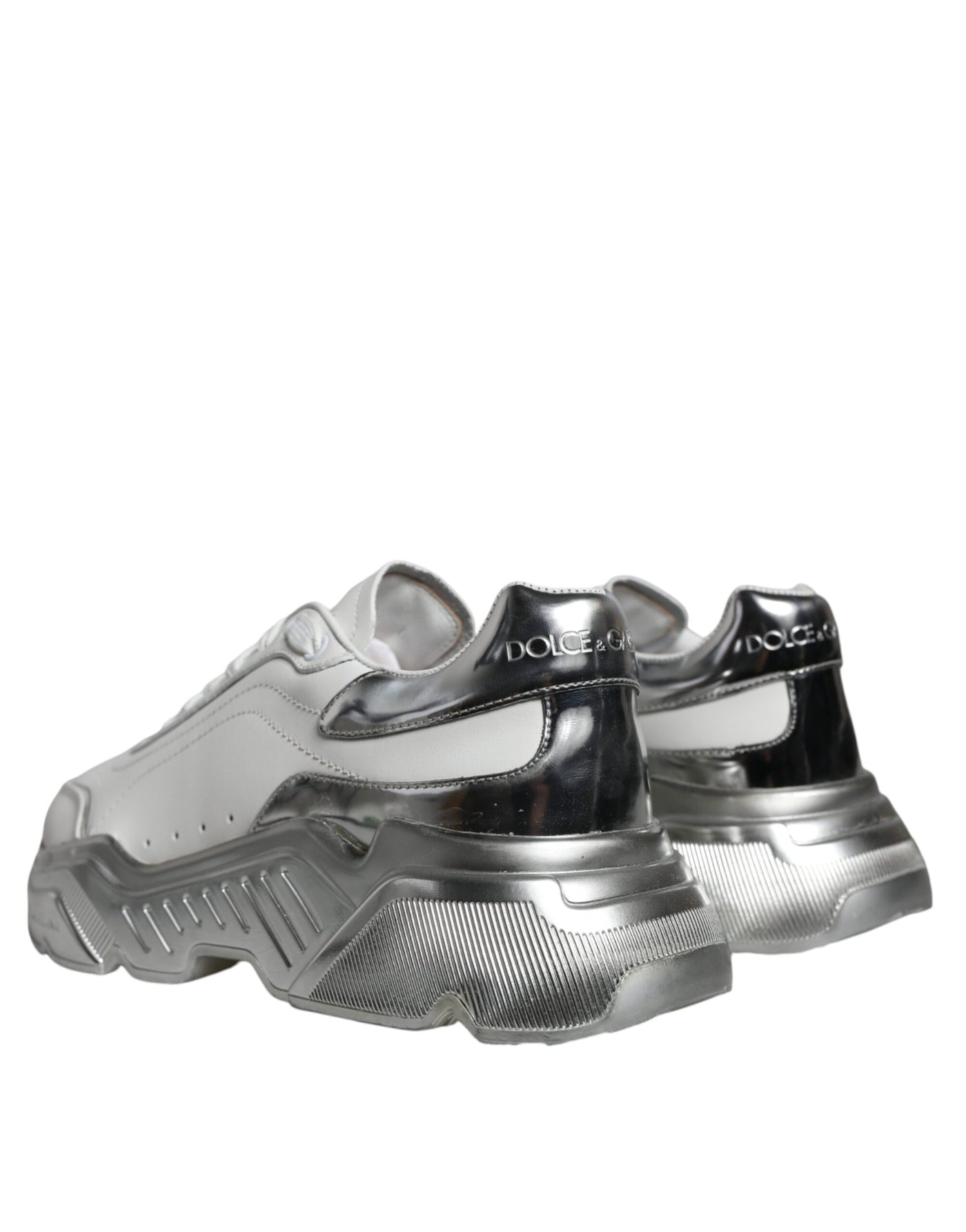 Dolce &amp; Gabbana Witte Zilveren Daymaster Lage Sneakers Schoenen