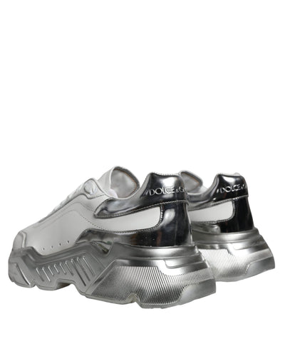 Dolce &amp; Gabbana Witte Zilveren Daymaster Lage Sneakers Schoenen