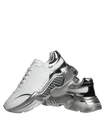Dolce &amp; Gabbana Witte Zilveren Daymaster Lage Sneakers Schoenen