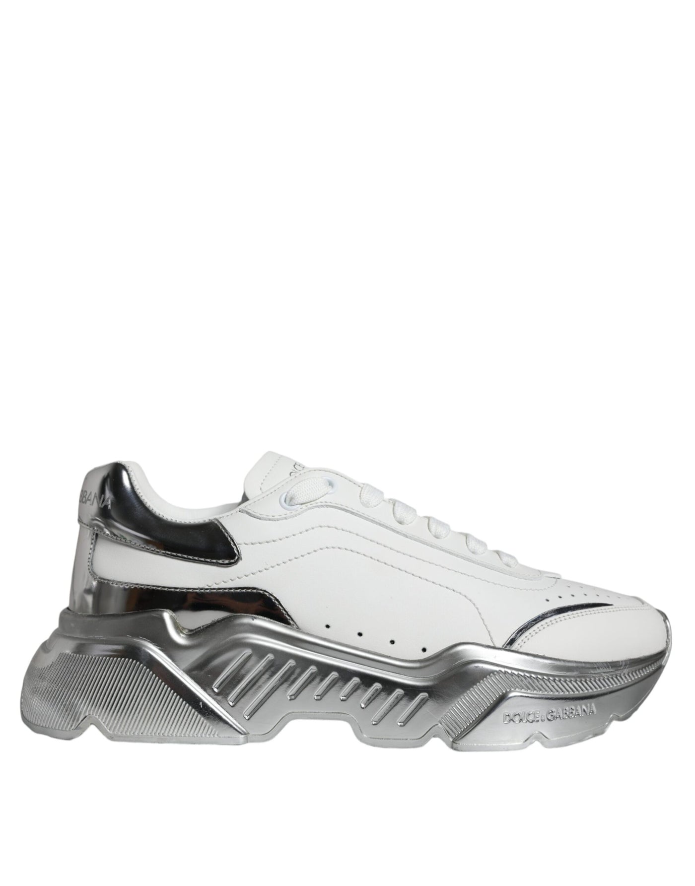 Dolce &amp; Gabbana Witte Zilveren Daymaster Lage Sneakers Schoenen