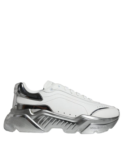 Dolce &amp; Gabbana Witte Zilveren Daymaster Lage Sneakers Schoenen