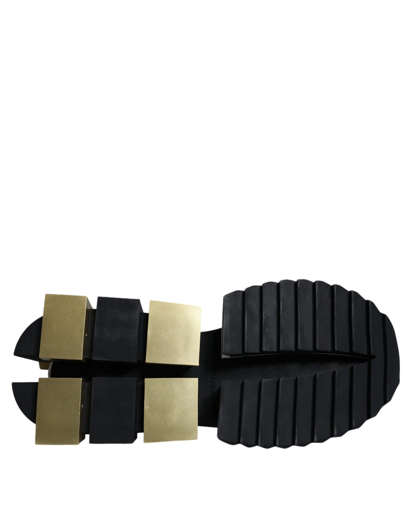 Dolce &amp; Gabbana Wit Goud Zwart Leren SUPER KING Sneakers Schoenen
