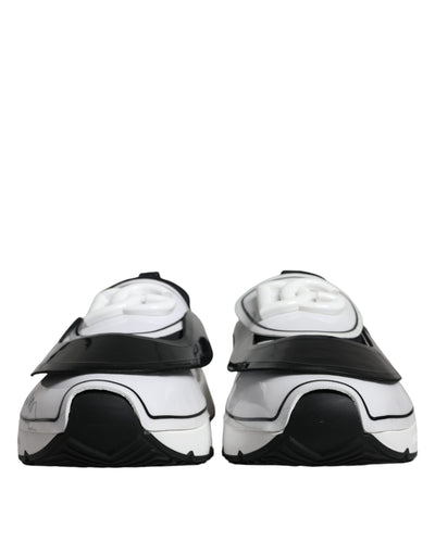 Dolce &amp; Gabbana Wit Zwart Logo Plaque Daymaster Sneakers Schoenen
