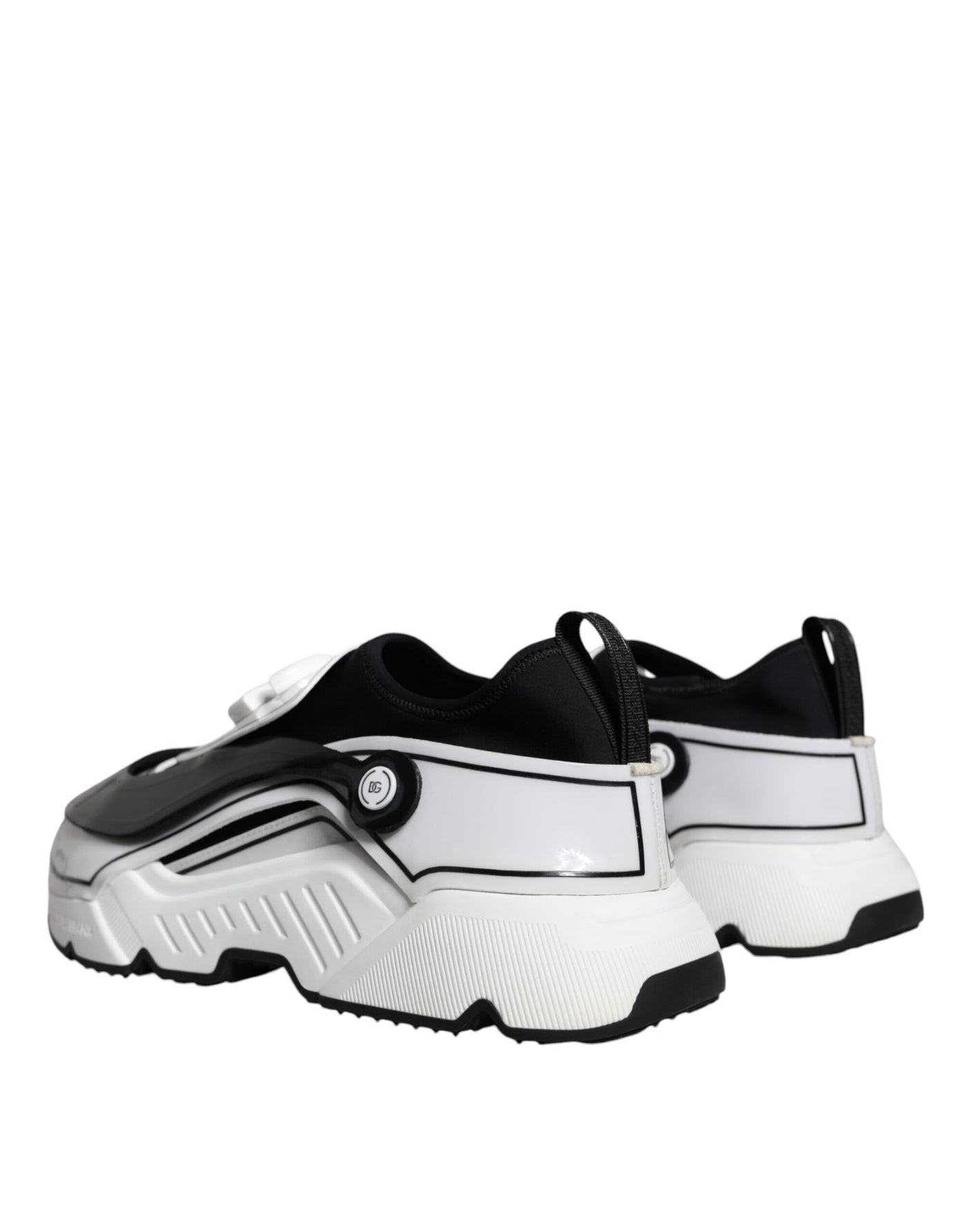 Dolce &amp; Gabbana Wit Zwart Logo Plaque Daymaster Sneakers Schoenen