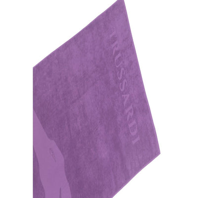 Trussardi Beachwear Paarse Katoenen Heren Zwemhanddoek
