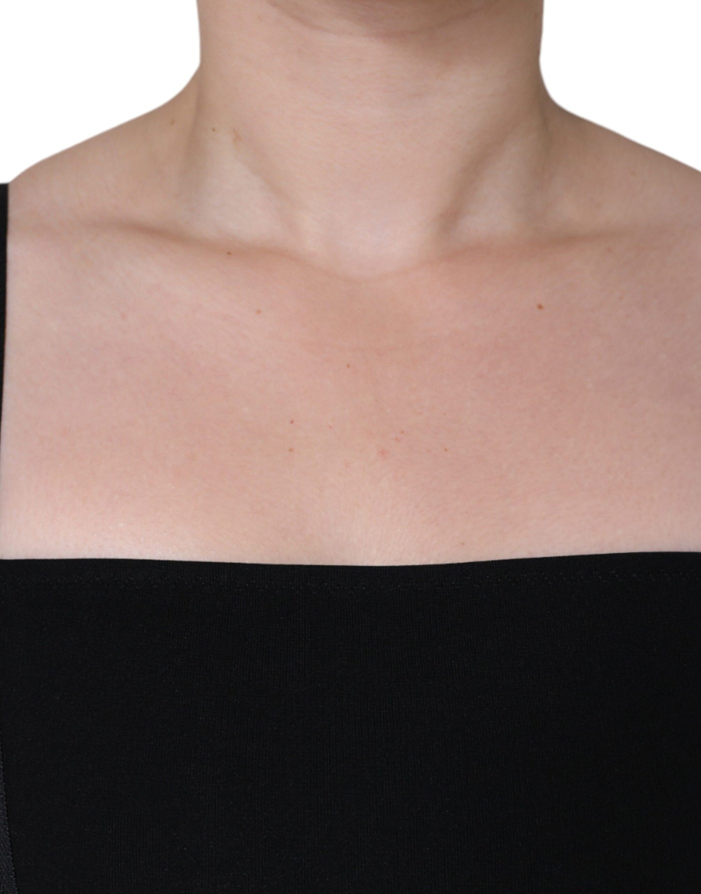Dolce &amp; Gabbana Zwarte Bodycon Schede Midi-jurk met Ritssluiting