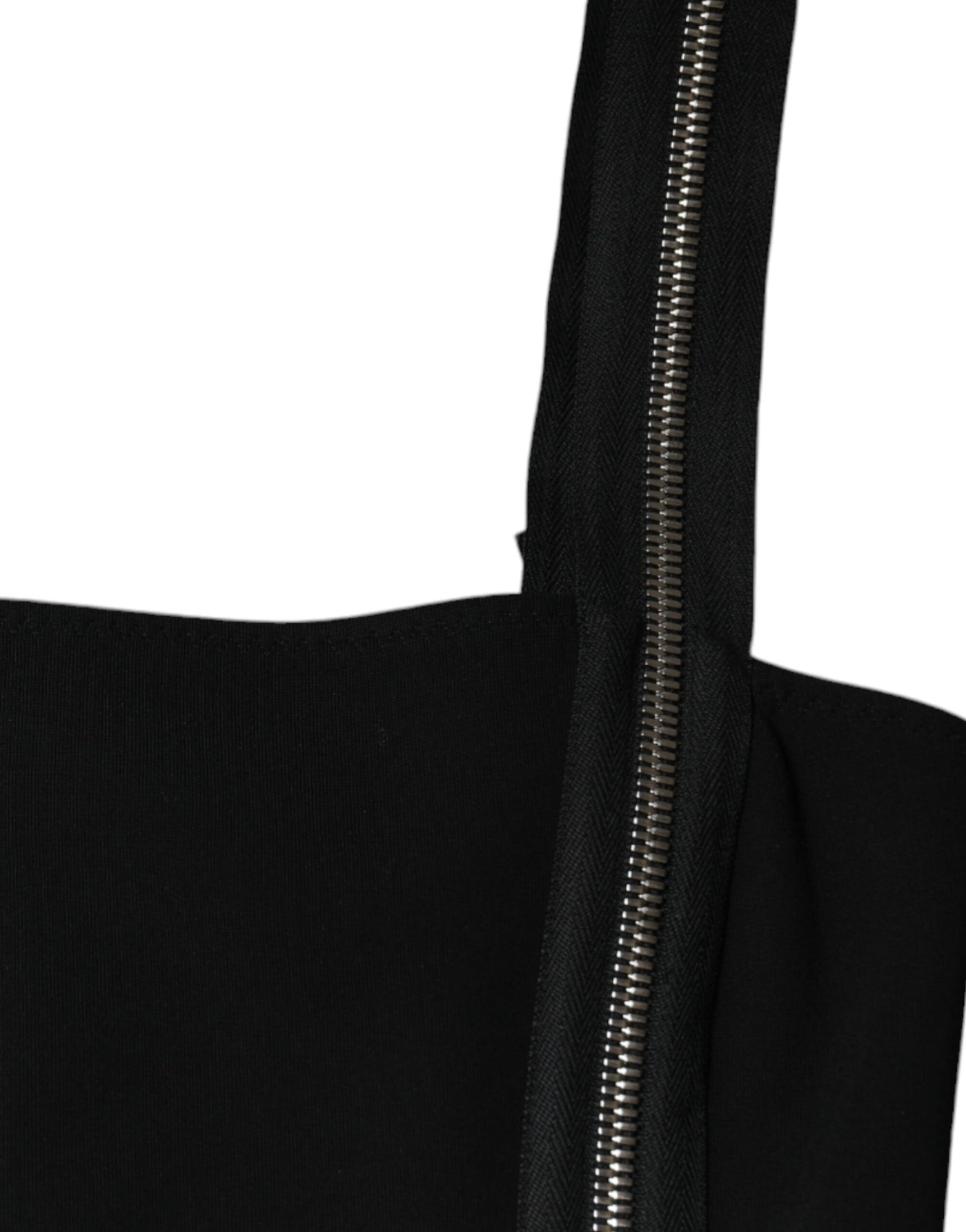 Dolce &amp; Gabbana Zwarte Bodycon Schede Midi-jurk met Ritssluiting