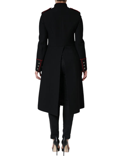 Dolce & Gabbana Black Single Breasted Trench Coat Jacket
