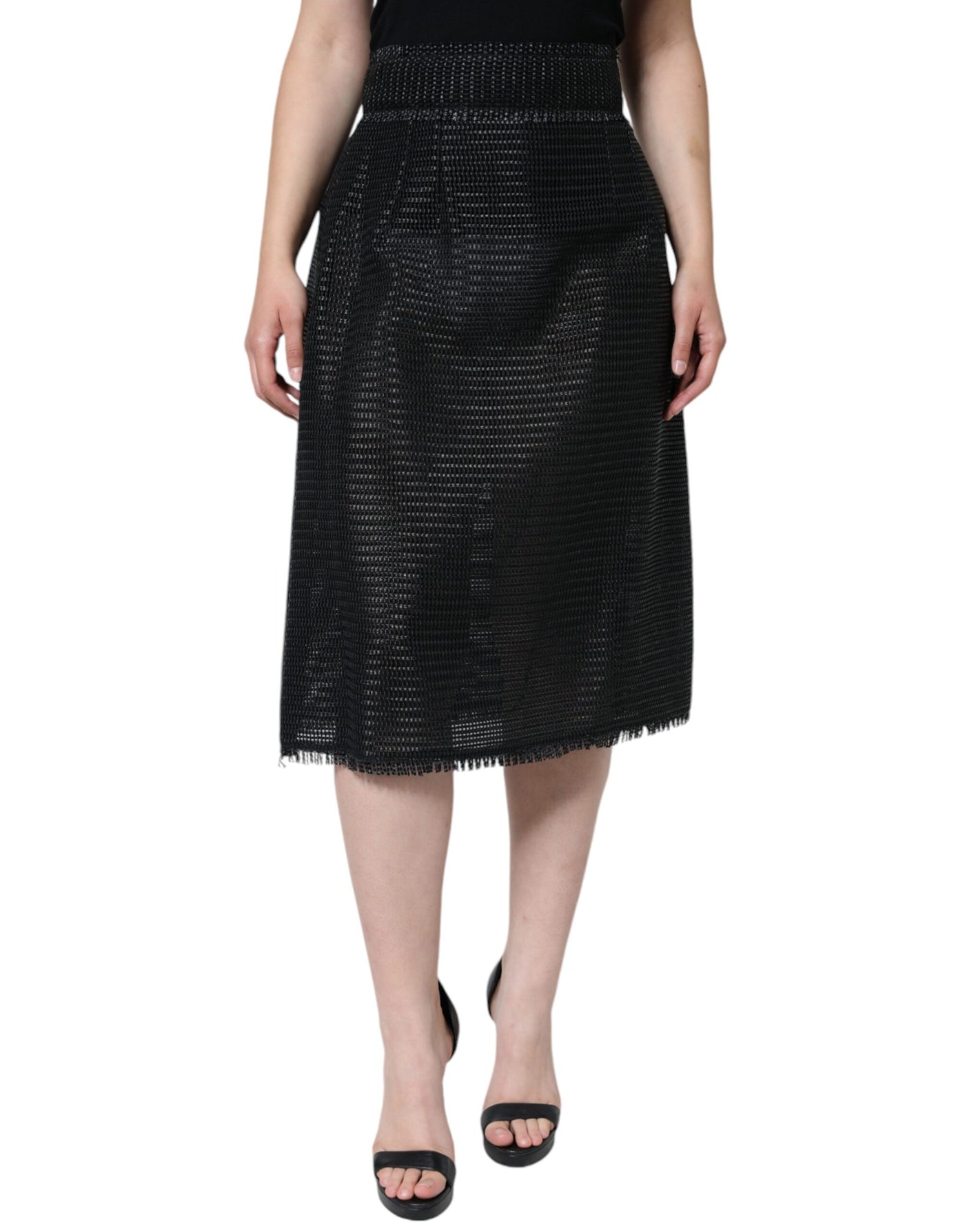 Dolce &amp; Gabbana Zwarte Viscose Hoge Taille Potloodrok