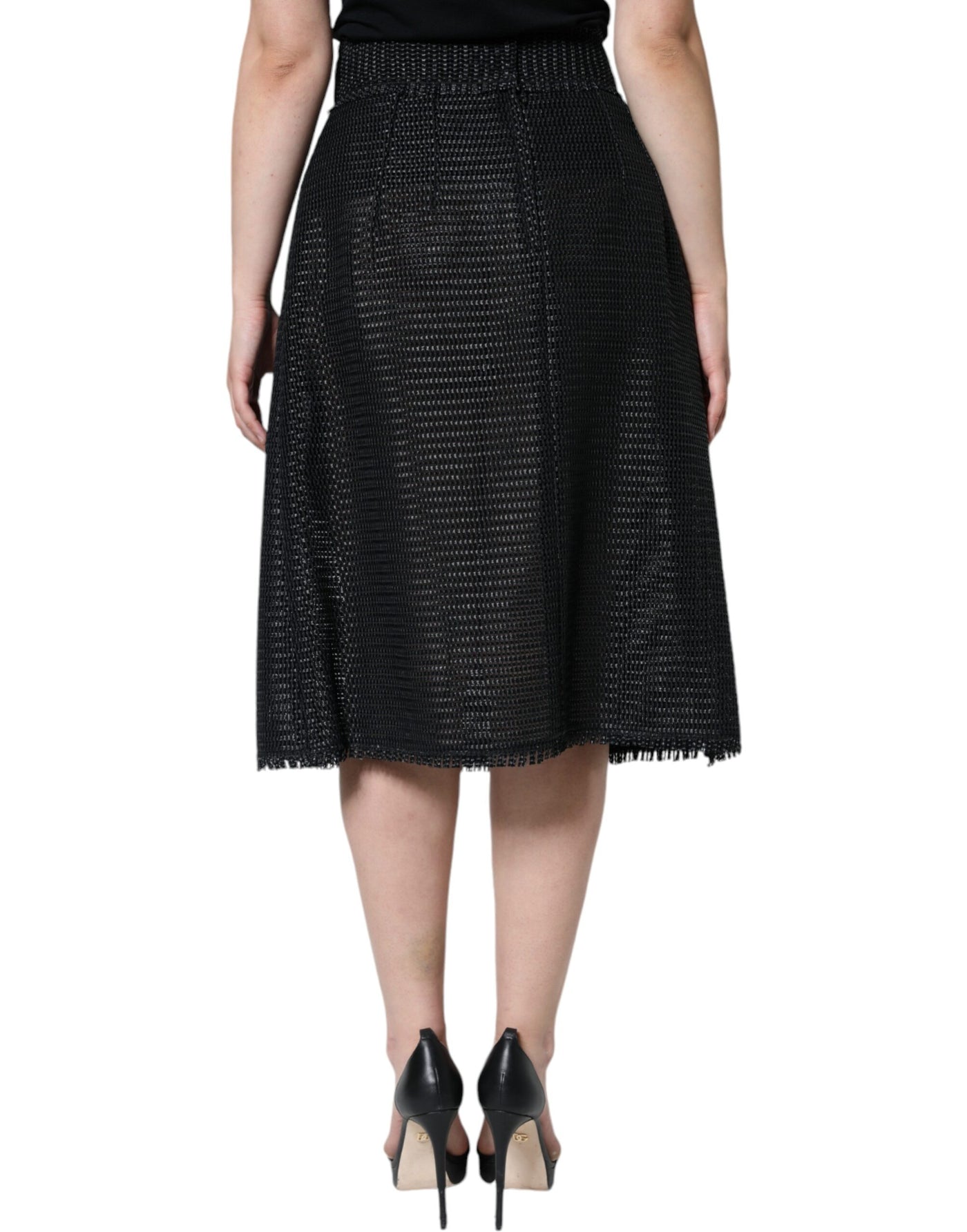 Dolce &amp; Gabbana Zwarte Viscose Hoge Taille Potloodrok