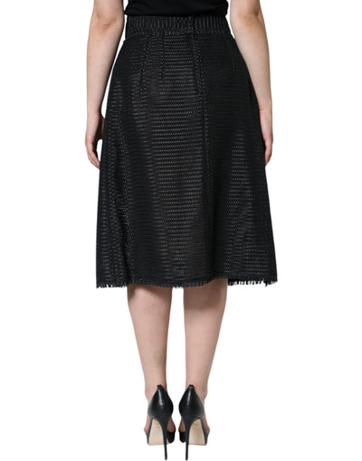 Dolce &amp; Gabbana Zwarte Viscose Hoge Taille Potloodrok