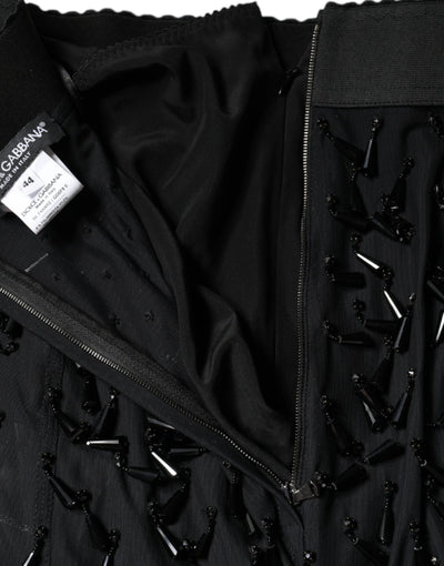 Dolce &amp; Gabbana Zwarte Versierde Potlood Midi-rok