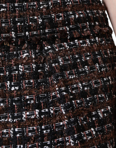 Dolce &amp; Gabbana Multicolor Hoge Taille Tartan Tweed A-lijn Minirok