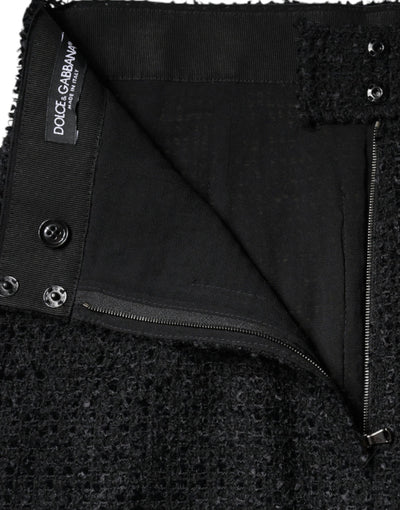 Dolce &amp; Gabbana zwarte midi-rok van maagdelijke wol