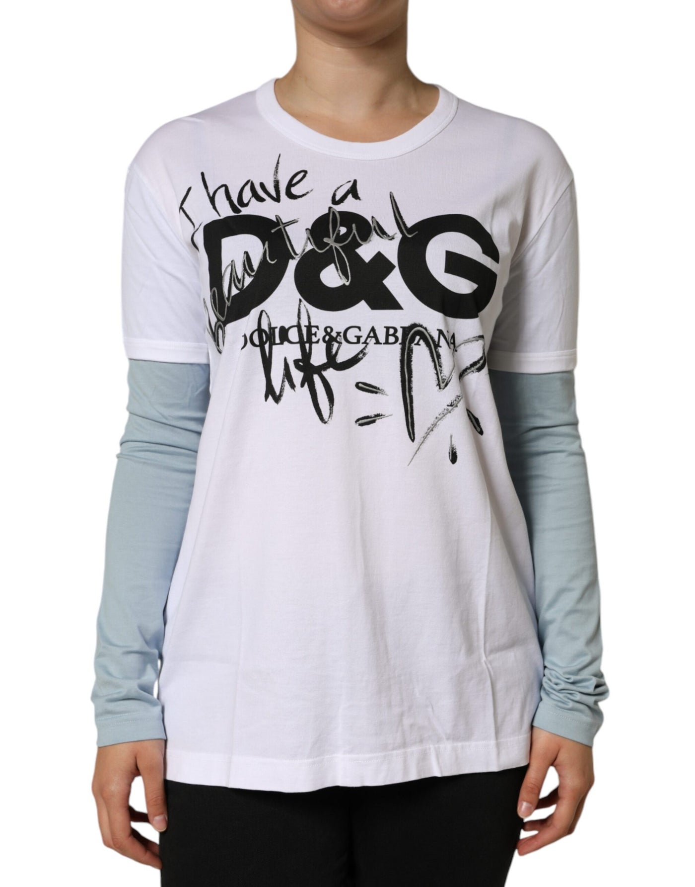 Dolce &amp; Gabbana Wit Katoenen T-shirt met Ronde Hals en Logoprint