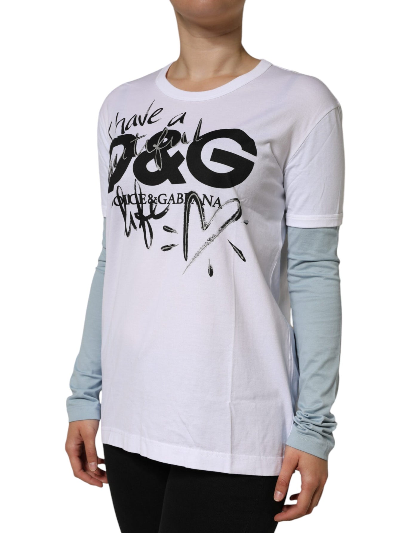 Dolce &amp; Gabbana Wit Katoenen T-shirt met Ronde Hals en Logoprint