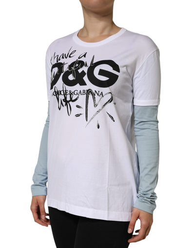 Dolce &amp; Gabbana Wit Katoenen T-shirt met Ronde Hals en Logoprint