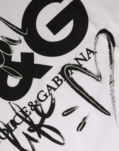 Dolce &amp; Gabbana Wit Katoenen T-shirt met Ronde Hals en Logoprint