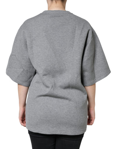 Dolce &amp; Gabbana grijs katoenen T-shirt met versieringen