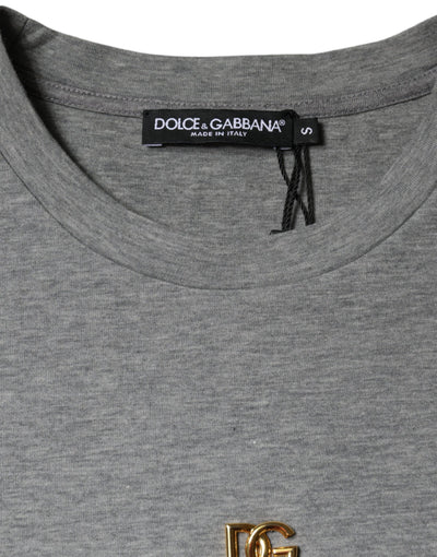 Dolce &amp; Gabbana grijs katoenen T-shirt met versieringen