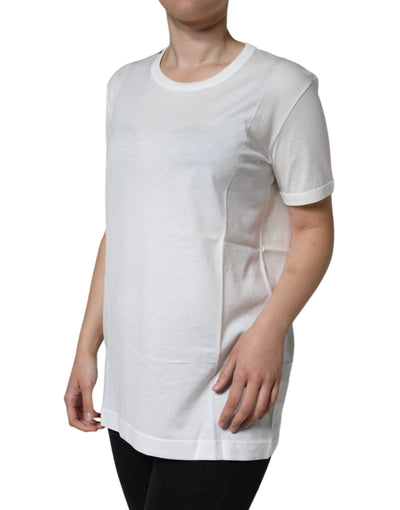 Dolce &amp; Gabbana Wit Katoenen T-shirt met Ronde Hals en Korte Mouwen