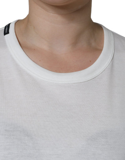Dolce &amp; Gabbana Wit Katoenen T-shirt met Ronde Hals en Korte Mouwen
