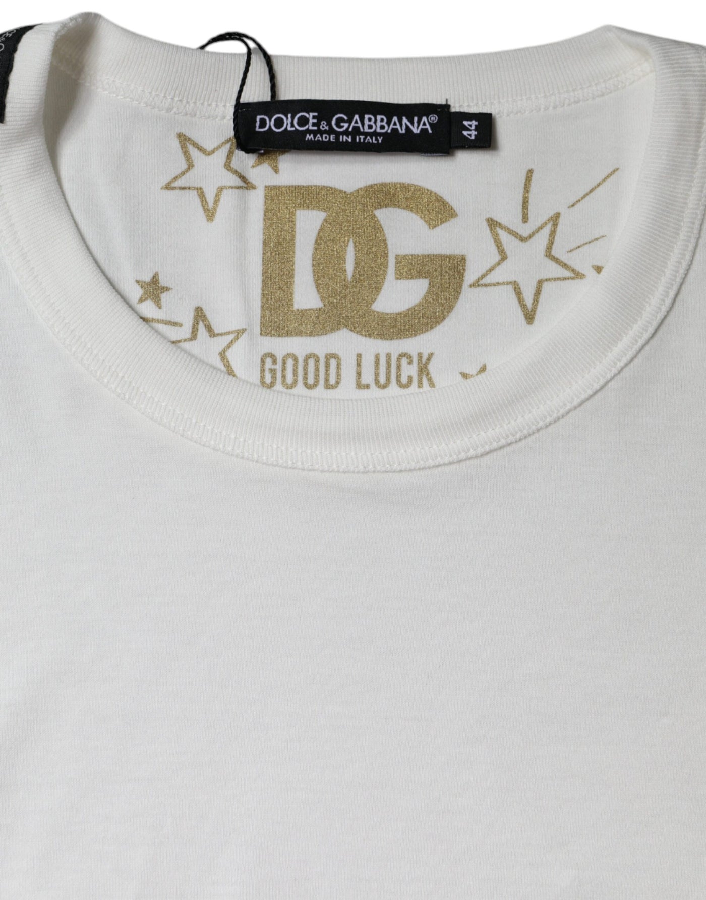 Dolce &amp; Gabbana Wit Katoenen T-shirt met Ronde Hals en Korte Mouwen