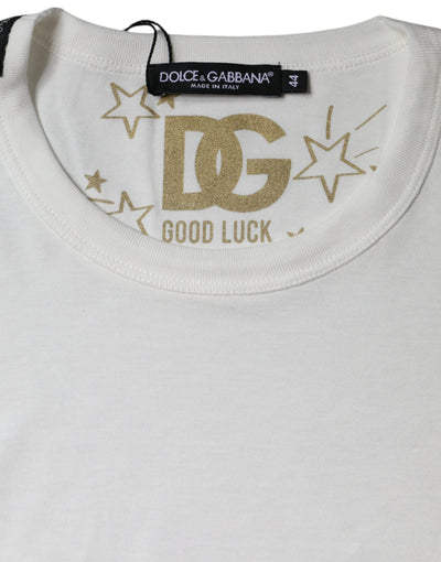 Dolce &amp; Gabbana Wit Katoenen T-shirt met Ronde Hals en Korte Mouwen