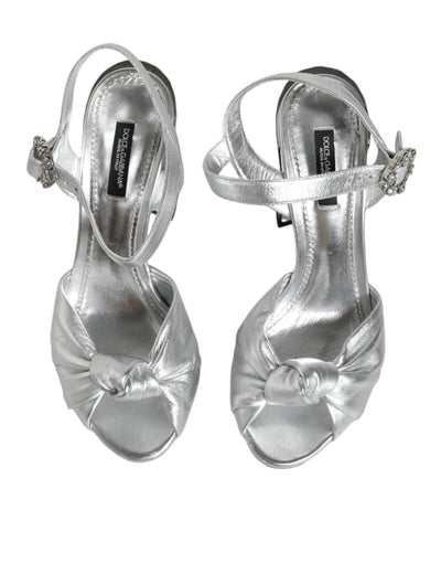 Dolce &amp; Gabbana Zilveren Spiegelhakken KEIRA Sandalen Schoenen