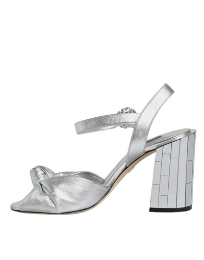 Dolce &amp; Gabbana Zilveren Spiegelhakken KEIRA Sandalen Schoenen