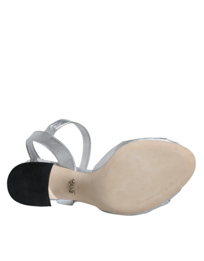 Dolce &amp; Gabbana Zilveren Spiegelhakken KEIRA Sandalen Schoenen
