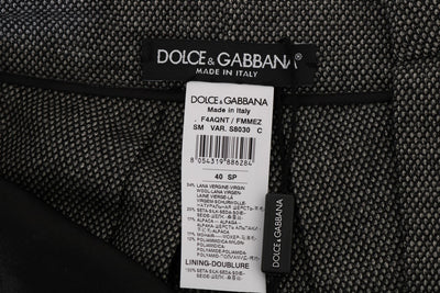 Mini-short taille haute en laine grise Dolce &amp; Gabbana