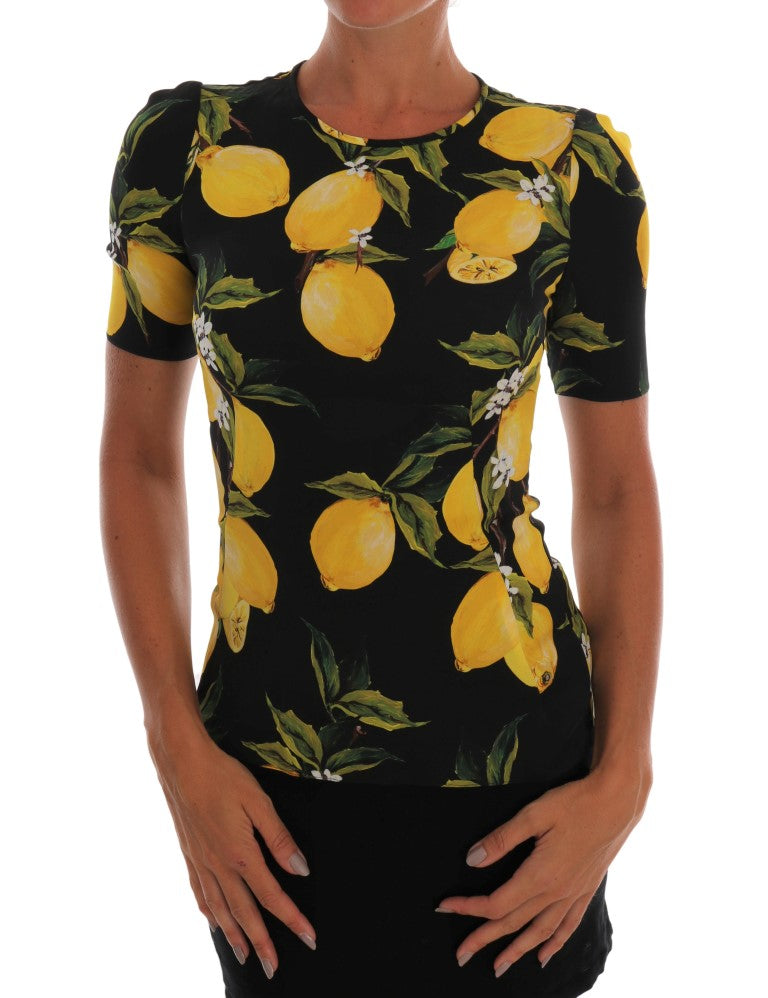Dolce &amp; Gabbana Multicolor Citroen Zijden Stretch T-shirt